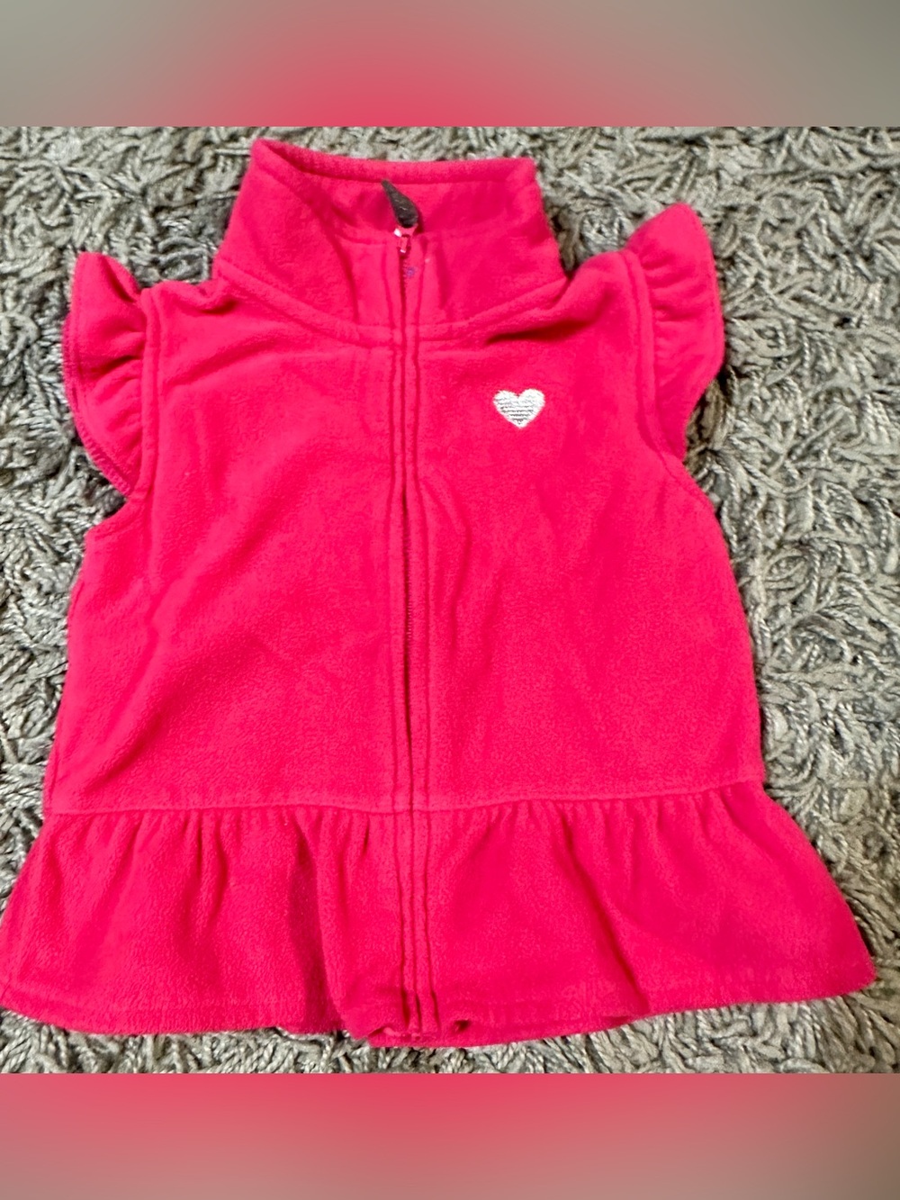 Carter's Hot Pink Fleece Vest with Heart